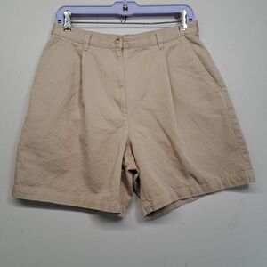 Lauren Ralph Lauren Shorts Women 10 Beige High Rise Preppy Mom Chino